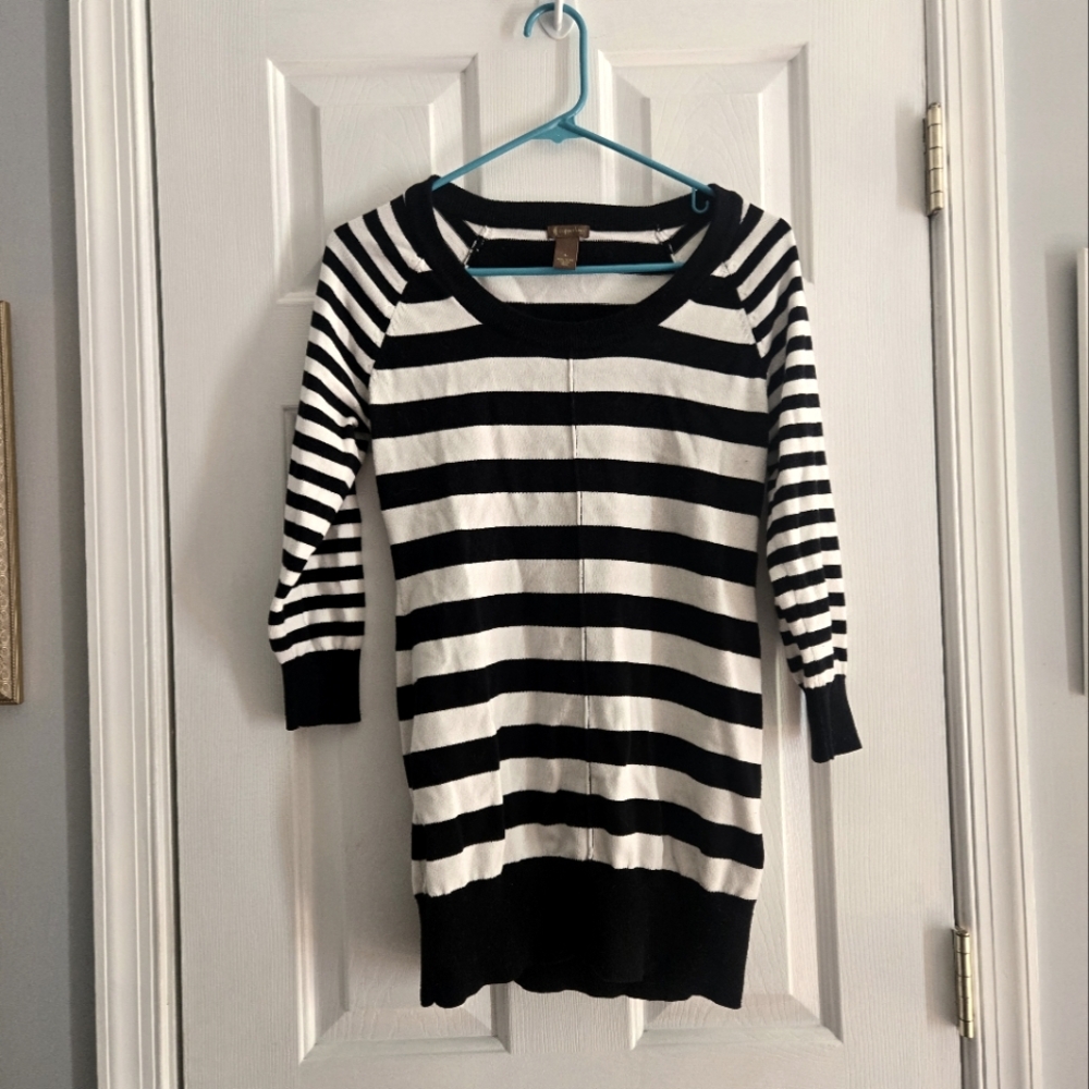Copper Key Large Black and White Striped Top